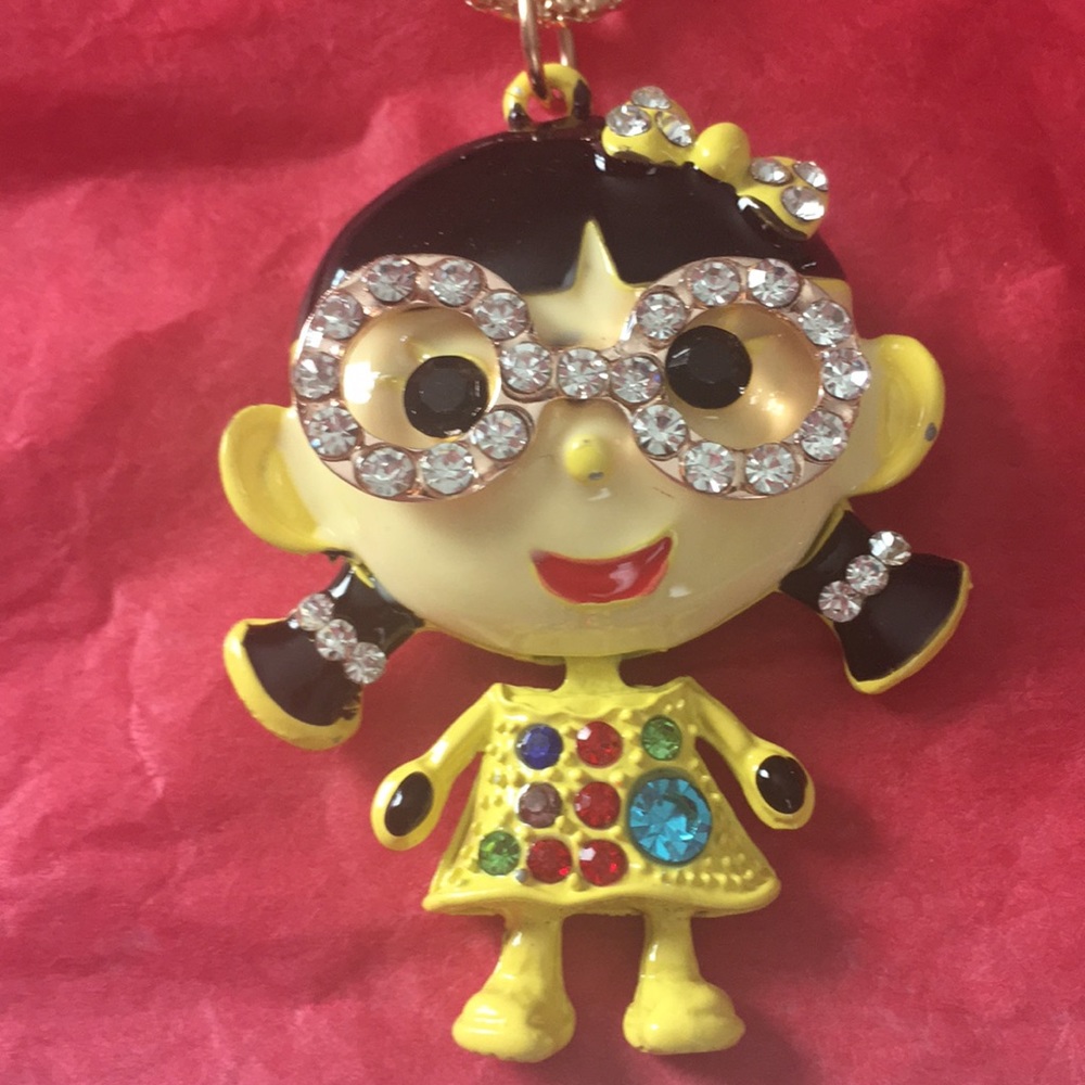 Adorable little girl cartoon style necklace